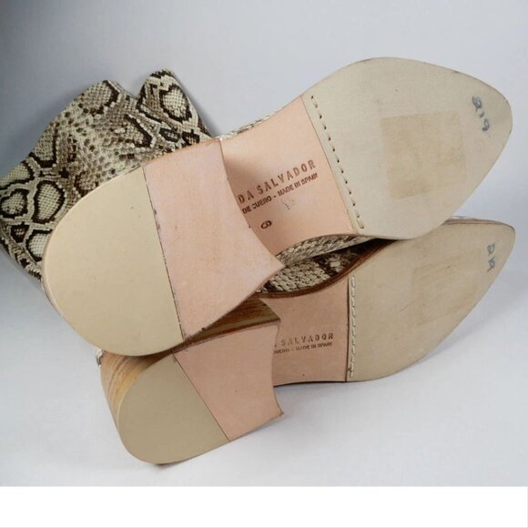 FREDA SALVADOR Julia Mid Calf BOOTS 6 36 Vanilla Snake Embossed LEATHER NEW $625 - Picture 10 of 10